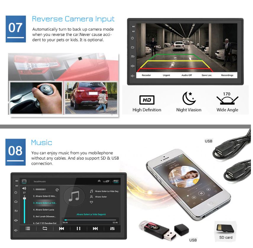 7inch Car Stereo Bluetooth Player with GPS