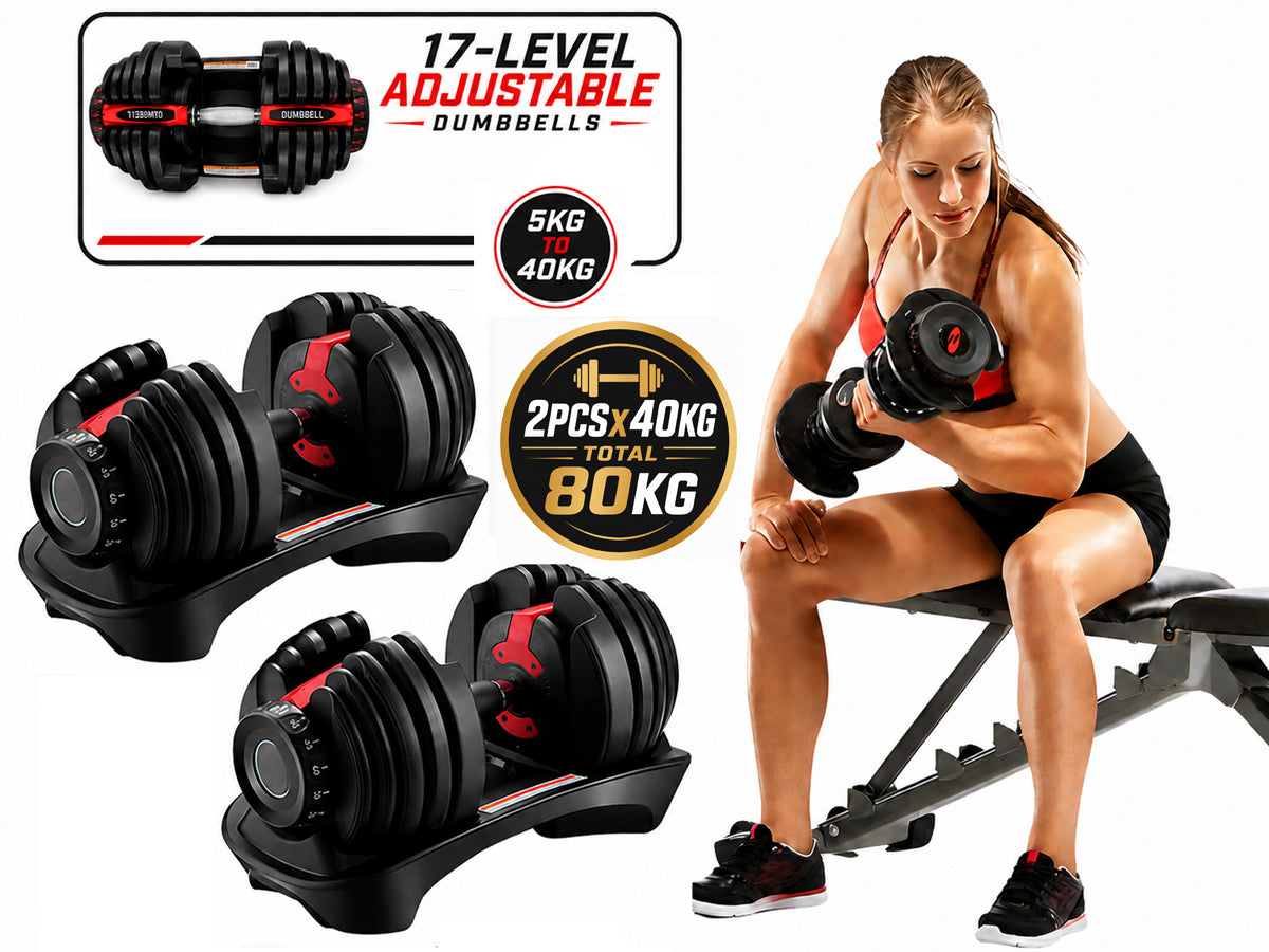 Dumbbells – 2 x 40KG Adjustable Set