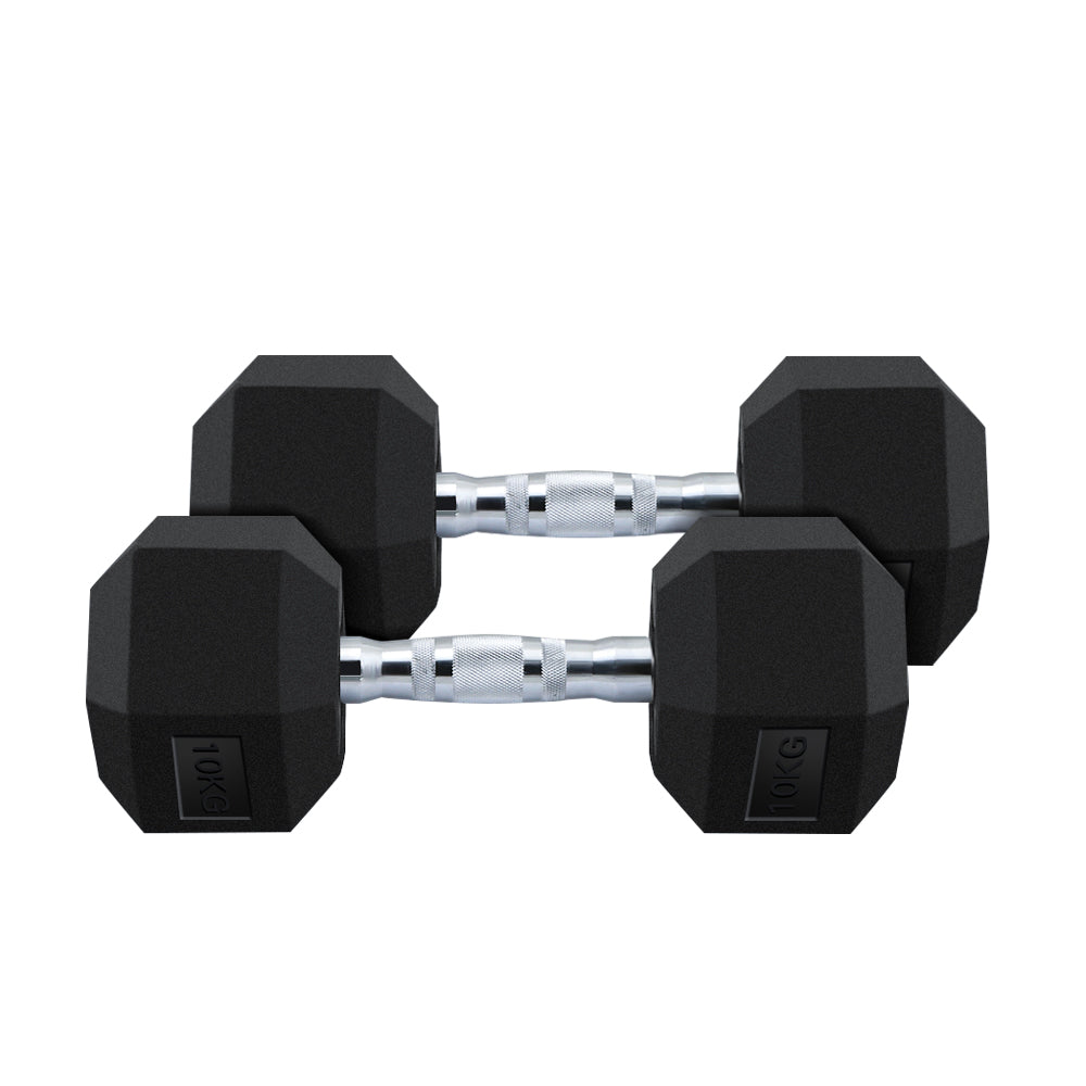 Dumbbell Set - 2X 10kg hex weights