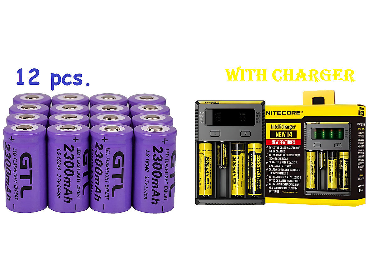 CR123A Rechargeable Batteries for Arlo Cameras 12pcs + Charger