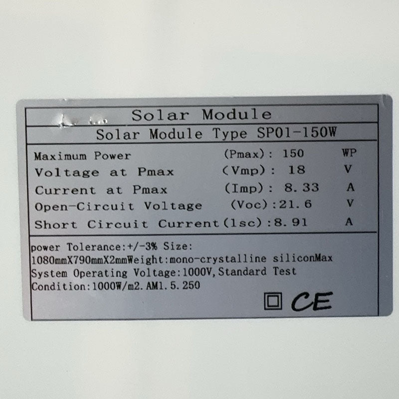 150W 18V Solar Panel Flexible Monocrystalline
