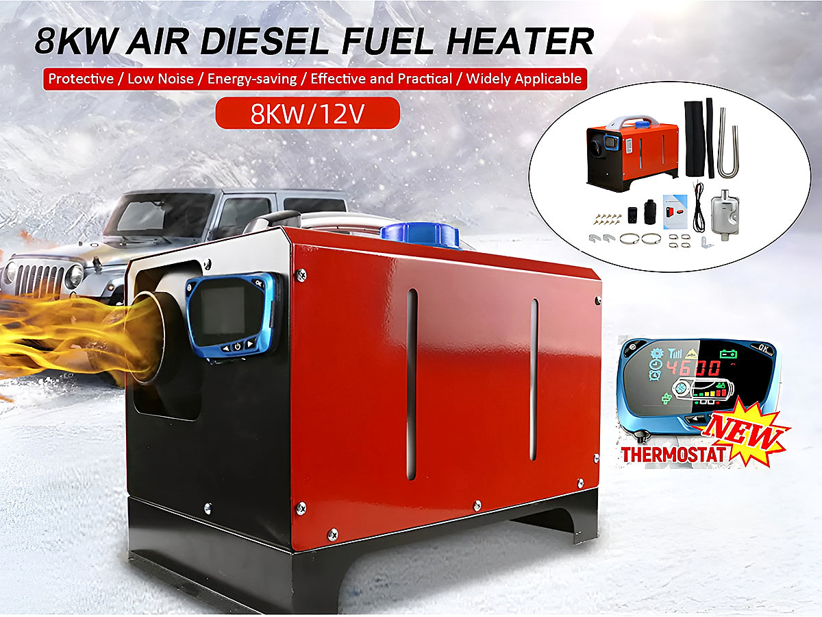 Diesel Air Heater All-in-one 12V 8KW LCD Remote Control for Car RV Indoors machinery