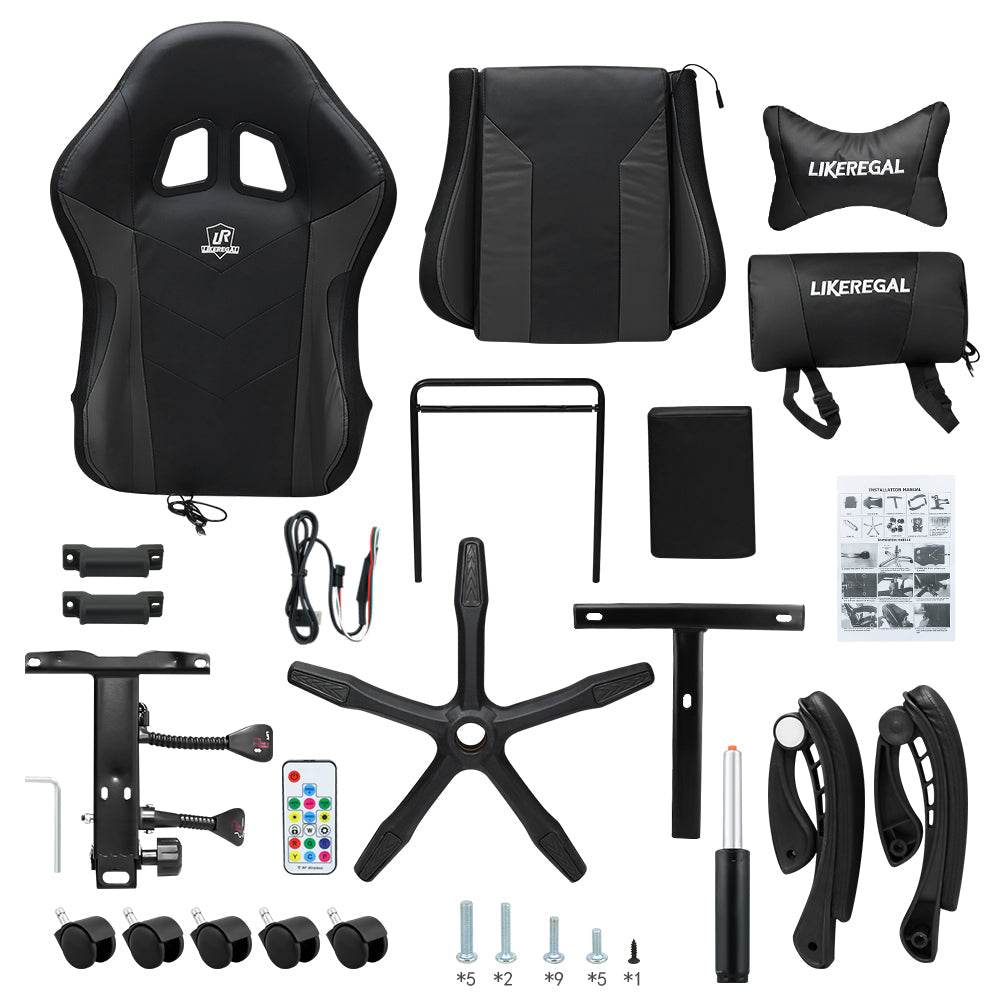 Gaming Chair with Footrest – RGB Gaming Chair with Speakers & Lights