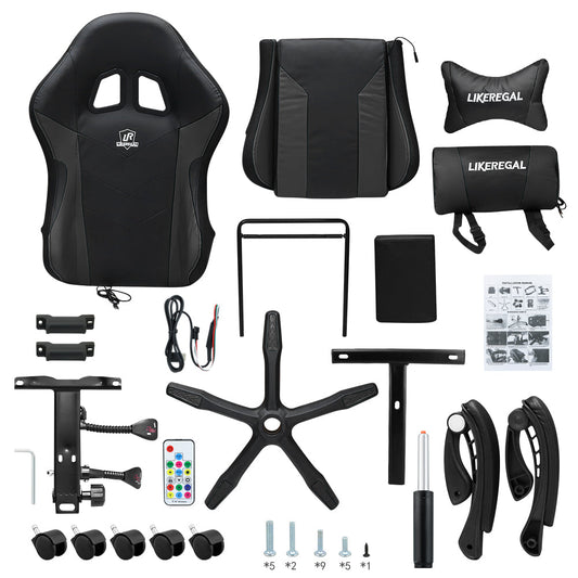 Gaming Chair with Footrest – RGB Gaming Chair with Speakers & Lights