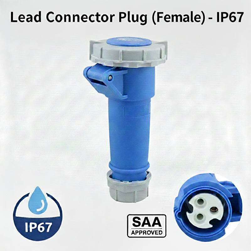 IP67 Caravan Lead Connector Plug Female and Male Inlets 16A