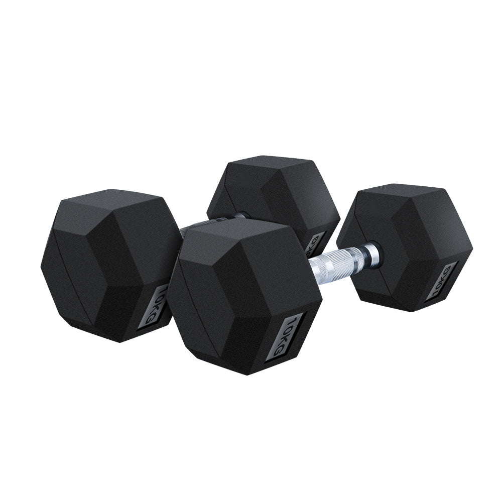 Dumbbell Set - 2X 10kg hex weights