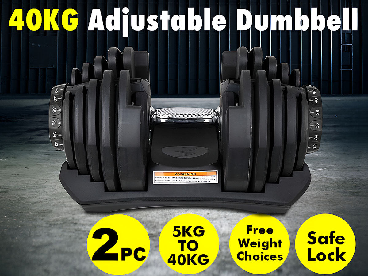 Adjustable Weights Dumbbell Set -40Kg Pair