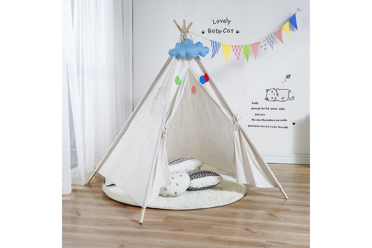 Kids Teepee Play Tent White