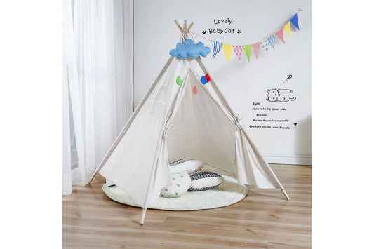 Kids Teepee Play Tent White