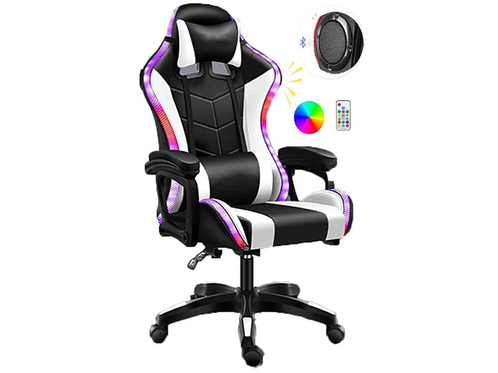 Gaming Chair with Footrest – RGB Gaming Chair with Speakers & Lights