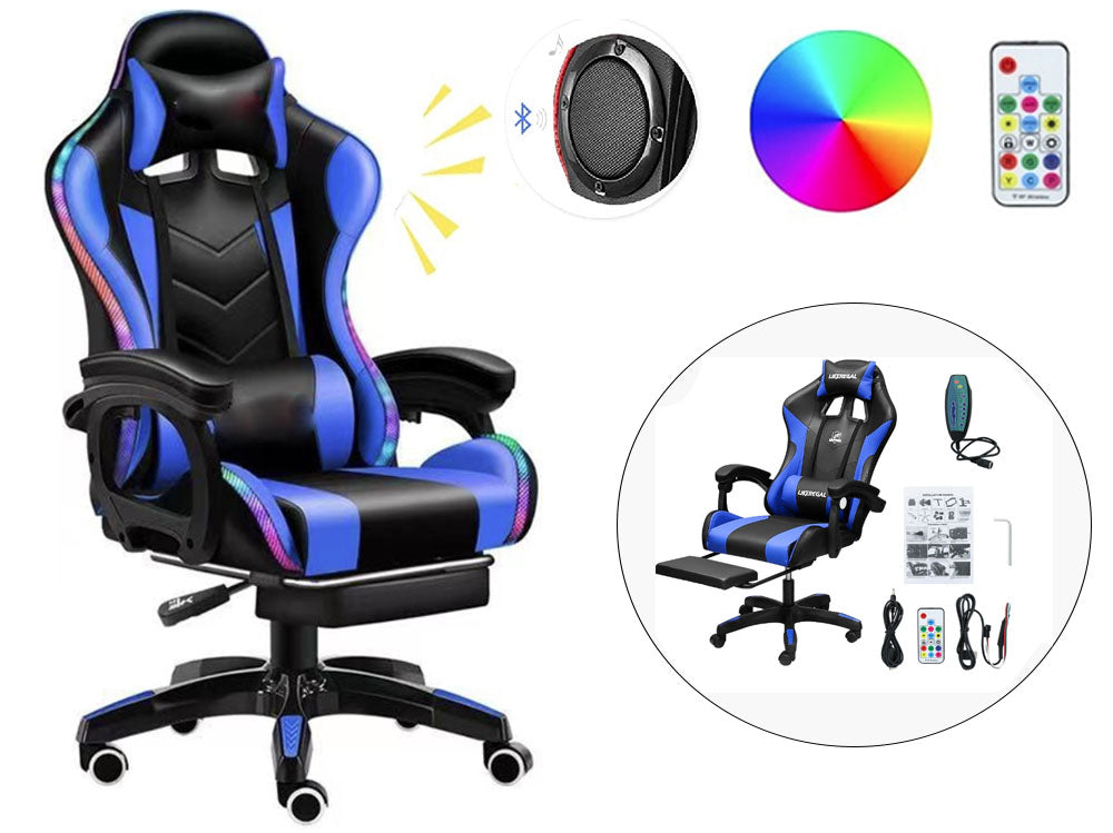 Gaming Chair with Footrest – RGB Gaming Chair with Speakers & Lights