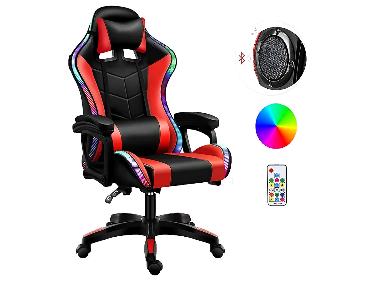 Gaming Chair with Footrest – RGB Gaming Chair with Speakers & Lights