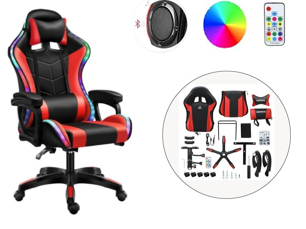 Gaming Chair with Footrest – RGB Gaming Chair with Speakers & Lights