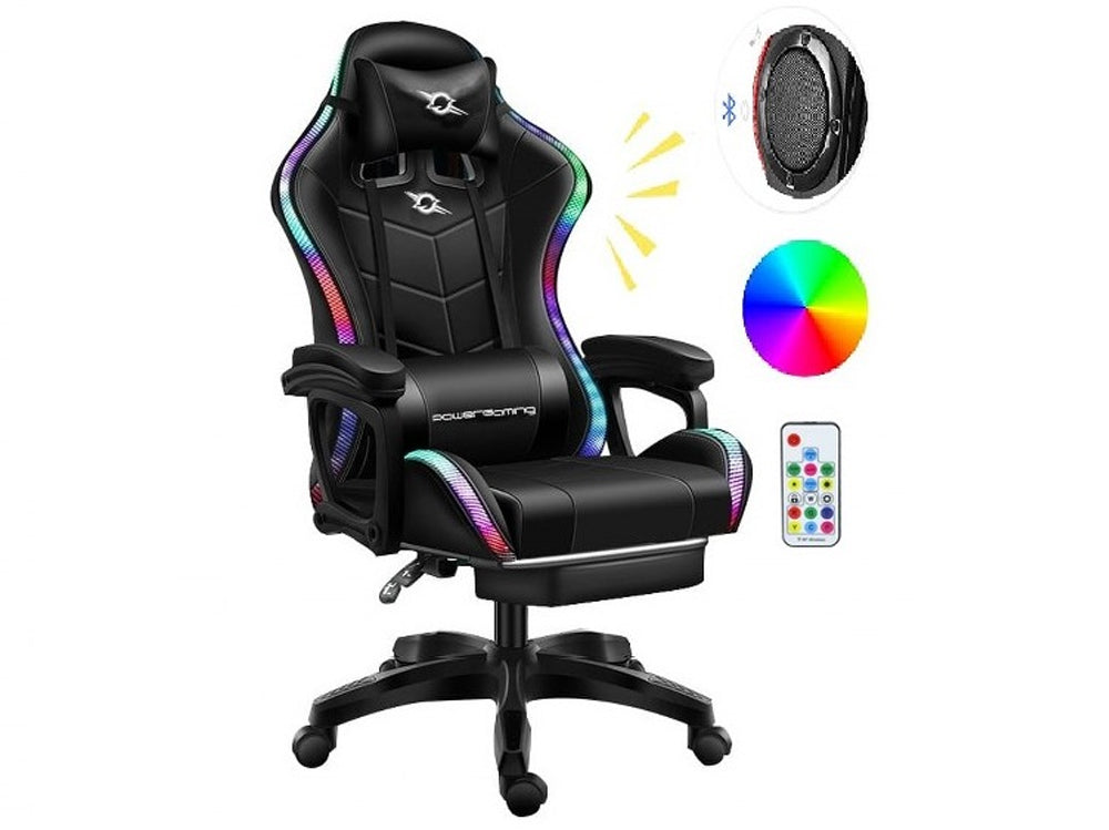 Gaming Chair with Footrest – RGB Gaming Chair with Speakers & Lights