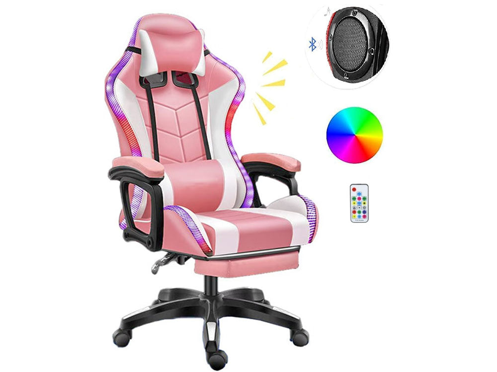 Gaming Chair with Footrest – RGB Gaming Chair with Speakers & Lights