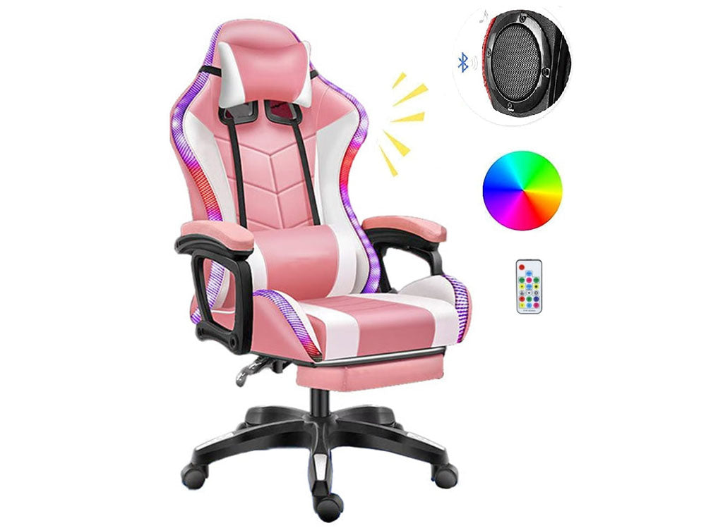 Gaming Chair with Footrest – RGB Gaming Chair with Speakers & Lights