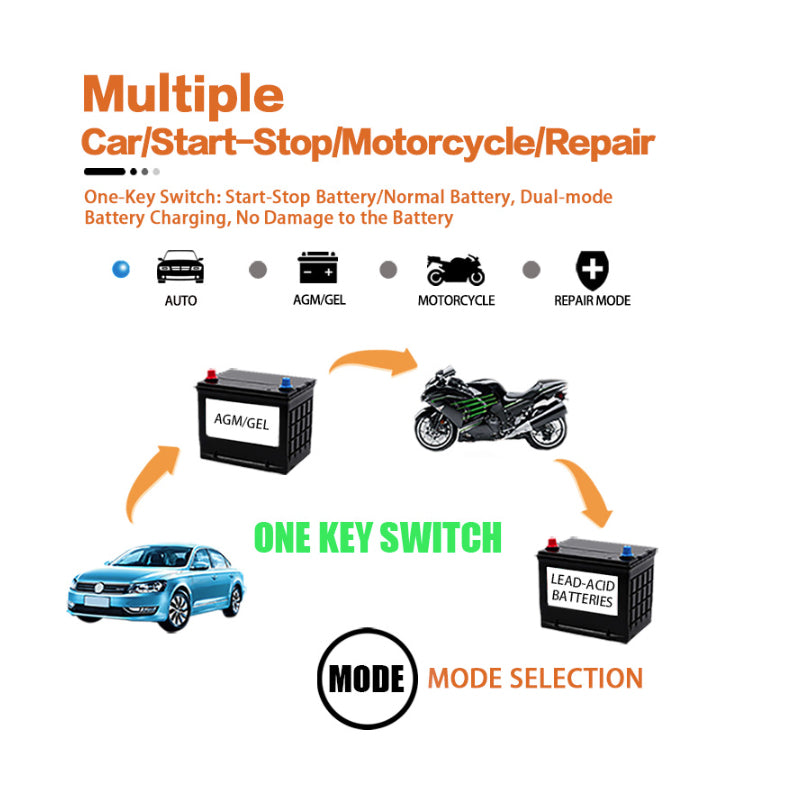12V 6A Intelligent Battery Charger with Pulse Repair