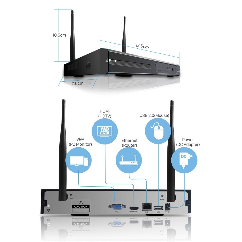 Wireless Security Camera system with 4 Cameras