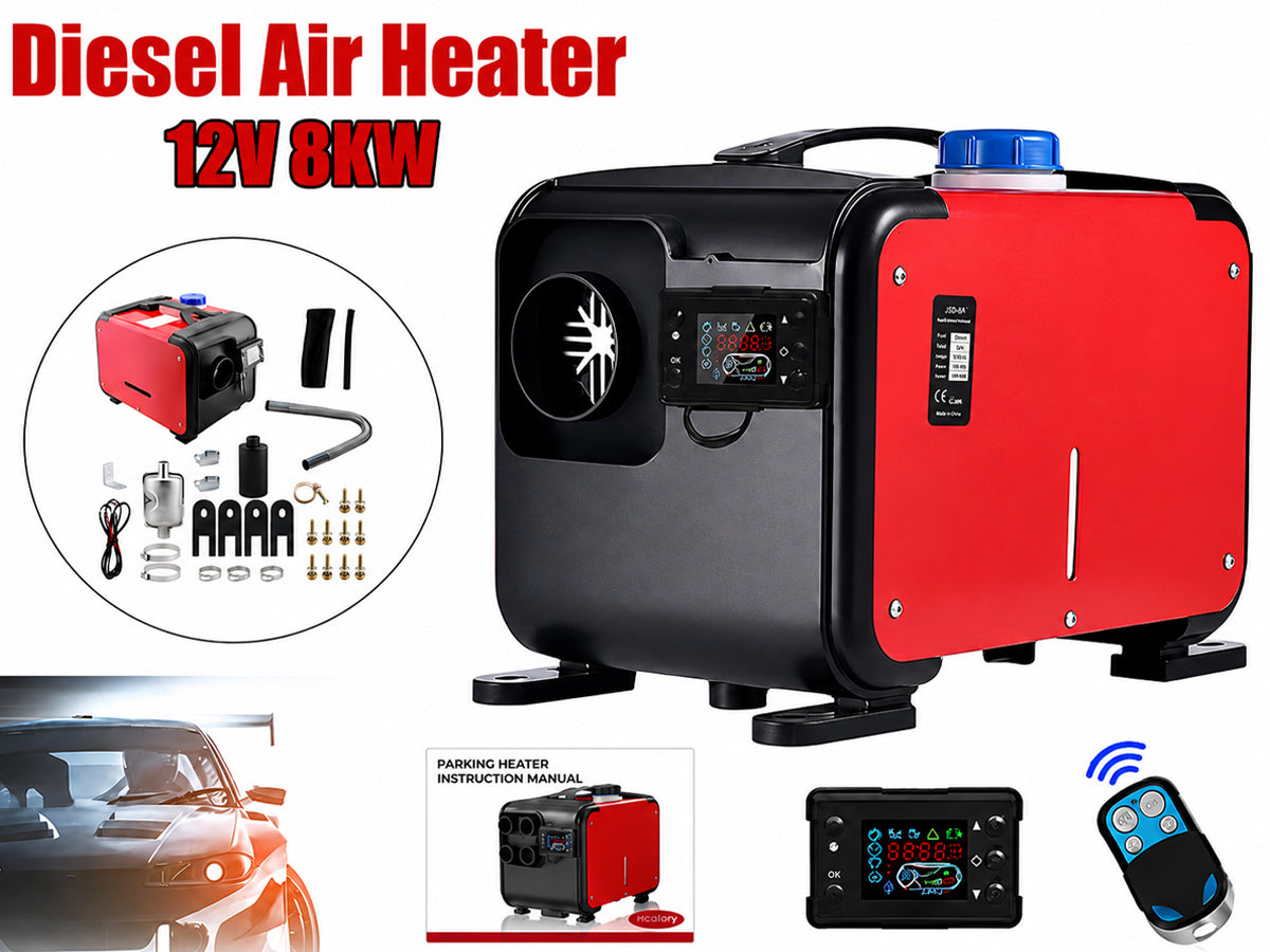 Diesel Air Heater All-in-one 12V 8KW LCD Remote Control for Car RV Indoors machinery