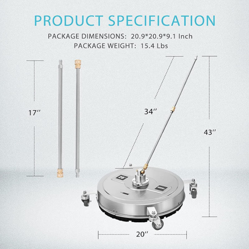Pressure Washer Surface Cleaner 20 Inch