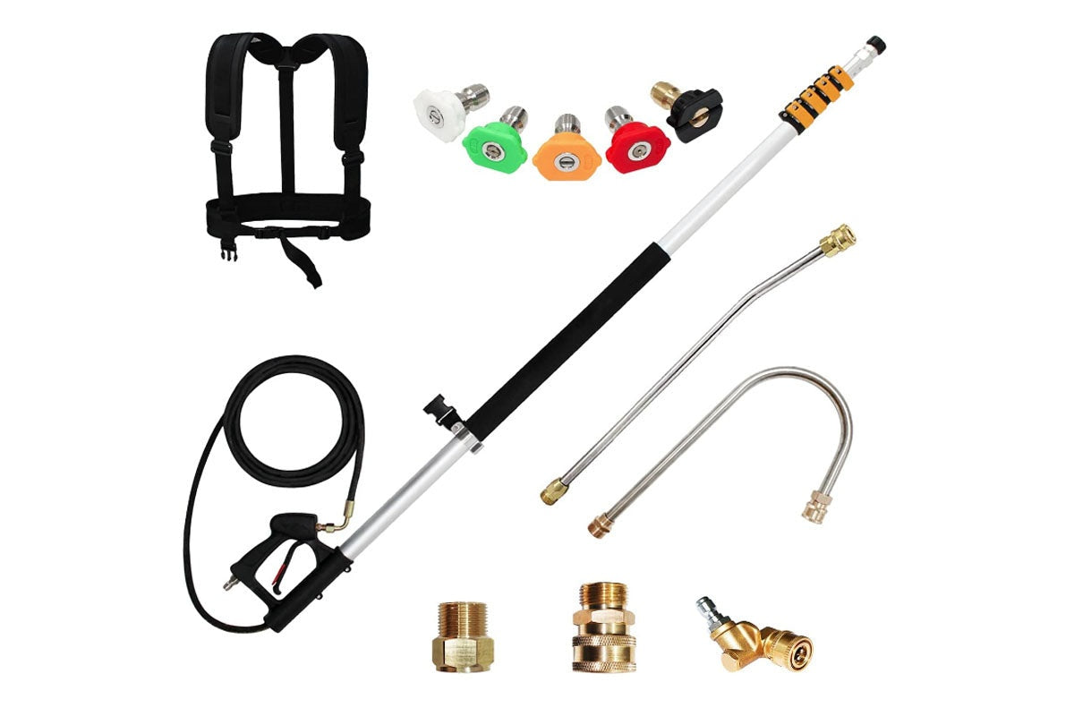 Telescoping Pressure Washer 7.3m Pole with Harness