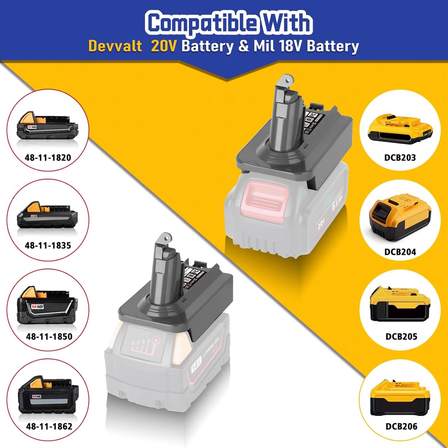 Dewalt to Dyson V6 Battery Adapter Converter