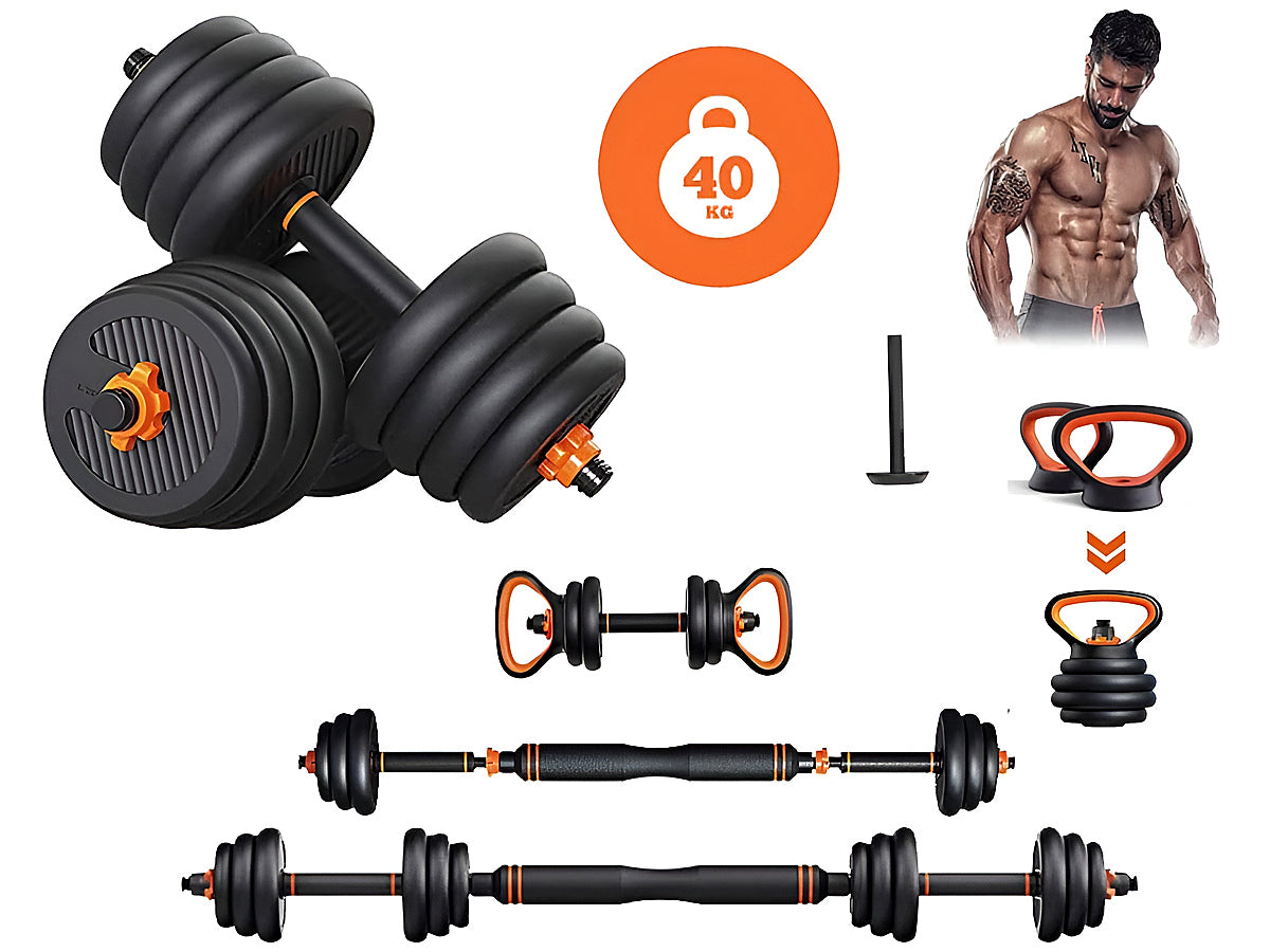 6-in-1 Adjustable Dumbbells Barbell Set (40Kg)