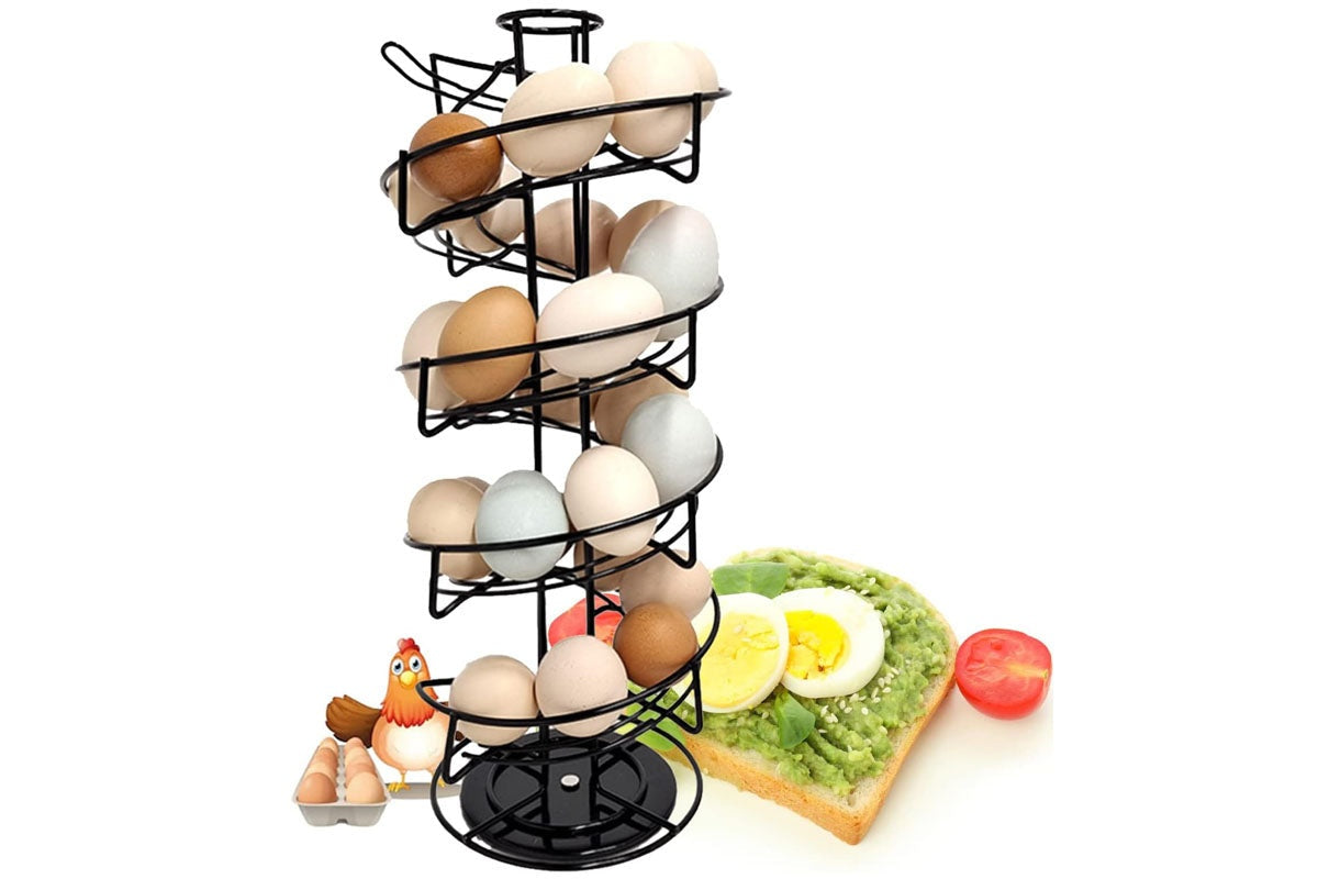 Metal Egg Storage Rack Skelter Dispenser Display Stand