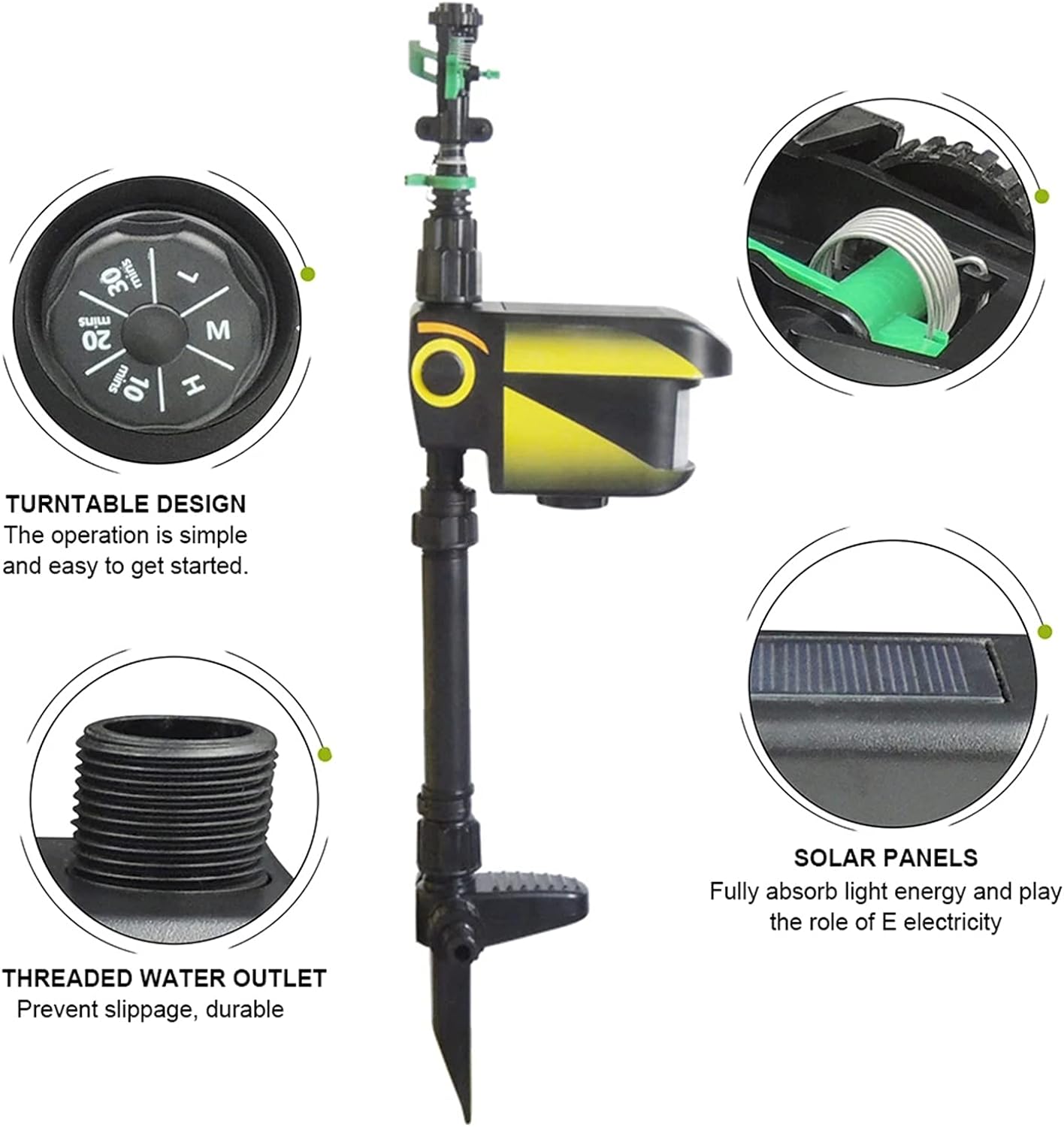 Motion Activated Garden Sprinkler Solar Powered Animal Repeller Water Jet
