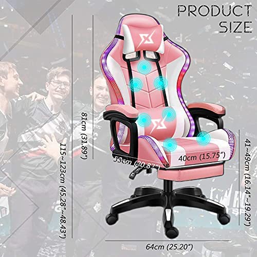 Gaming Chair with Footrest – RGB Gaming Chair with Speakers & Lights