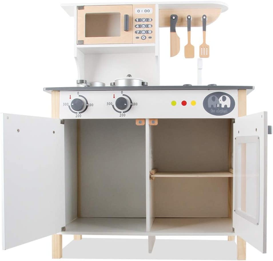 Wooden Play Kitchen Set Pretend Playset