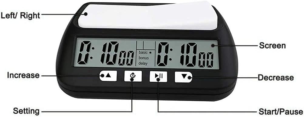 Chess Clock Digital Chess Timer Professional for Board Games