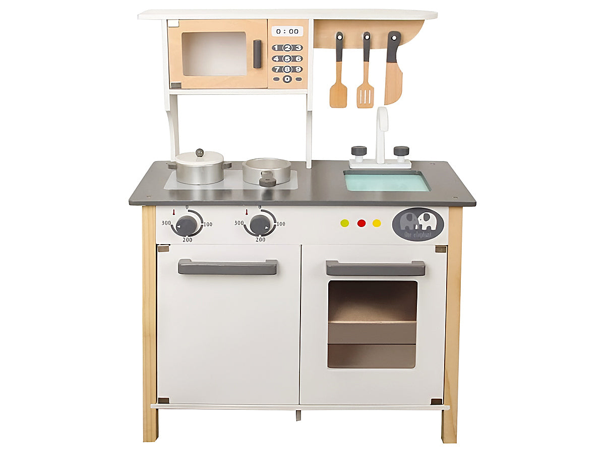 Wooden Play Kitchen Set Pretend Playset