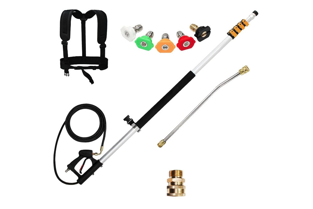 Telescoping Pressure Washer 6.2m Pole with Harness