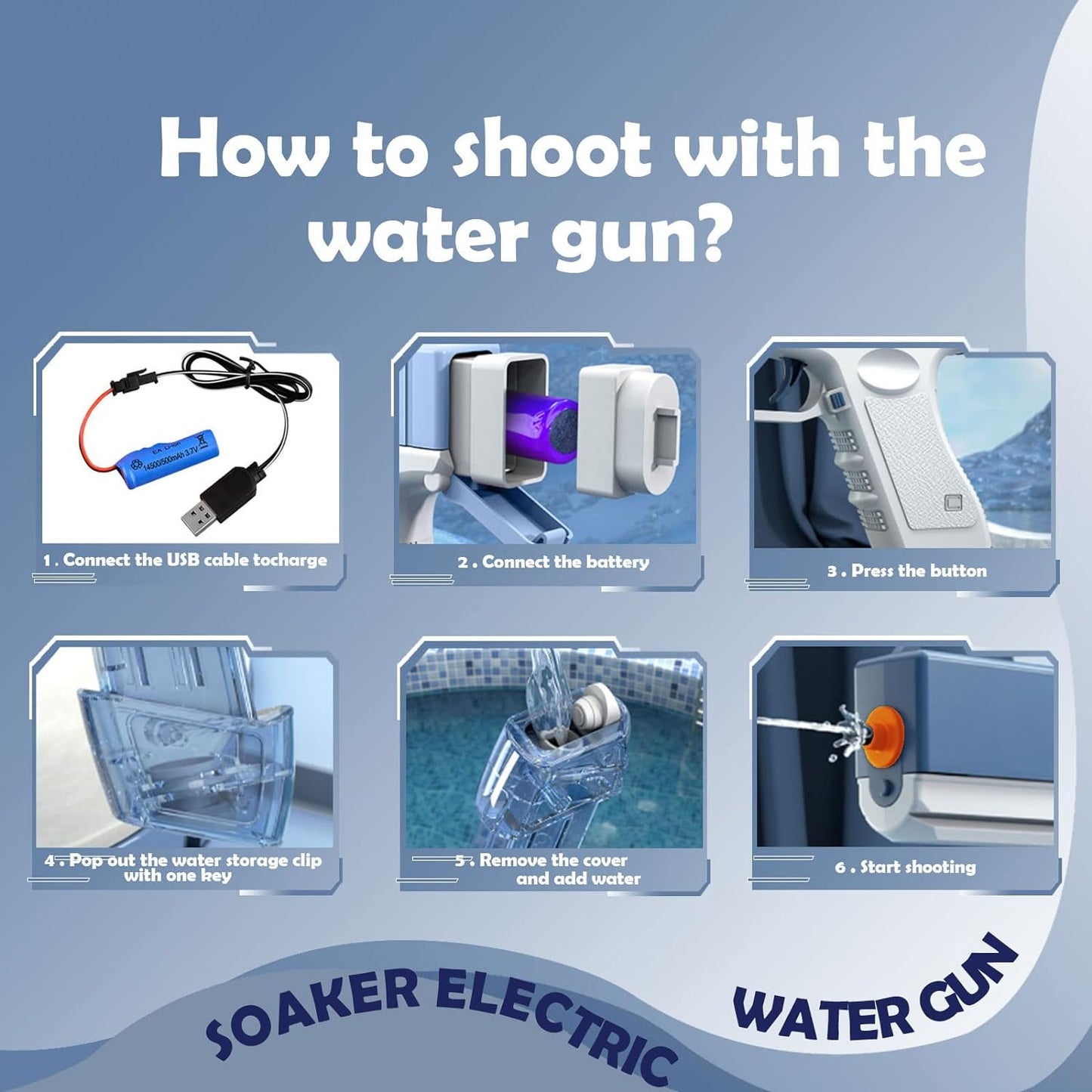 Fully Automatic Water Gun Toy - USB Charged
