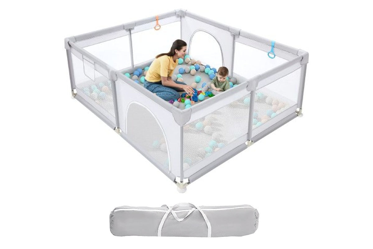 Portable Playpen Fence Gate Wall Fence Barrier Play Gym Mat 150cm