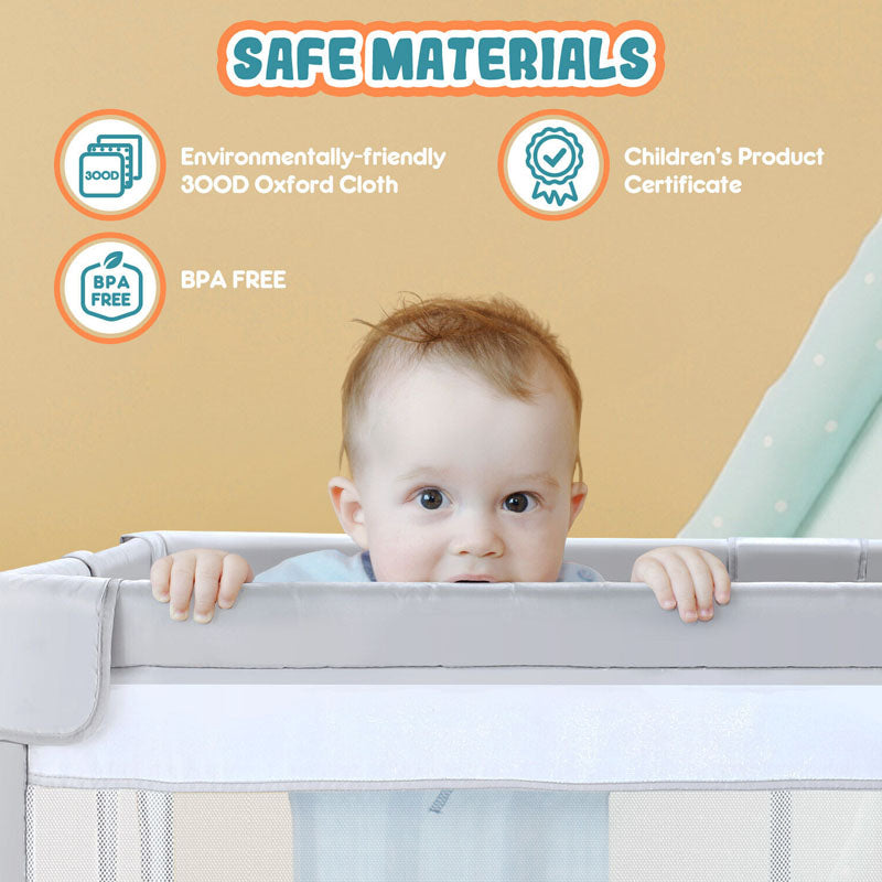 Portable Playpen Fence Gate Wall Fence Barrier Play Gym Mat 150cm
