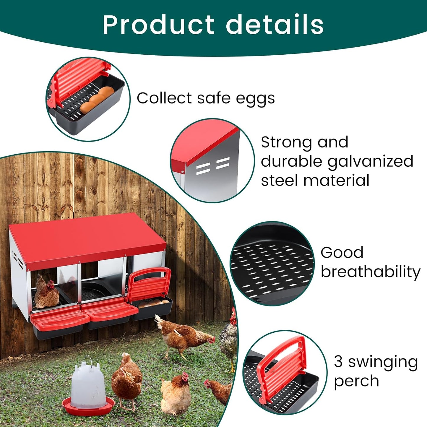 Chicken Nesting Box  6 Compartment