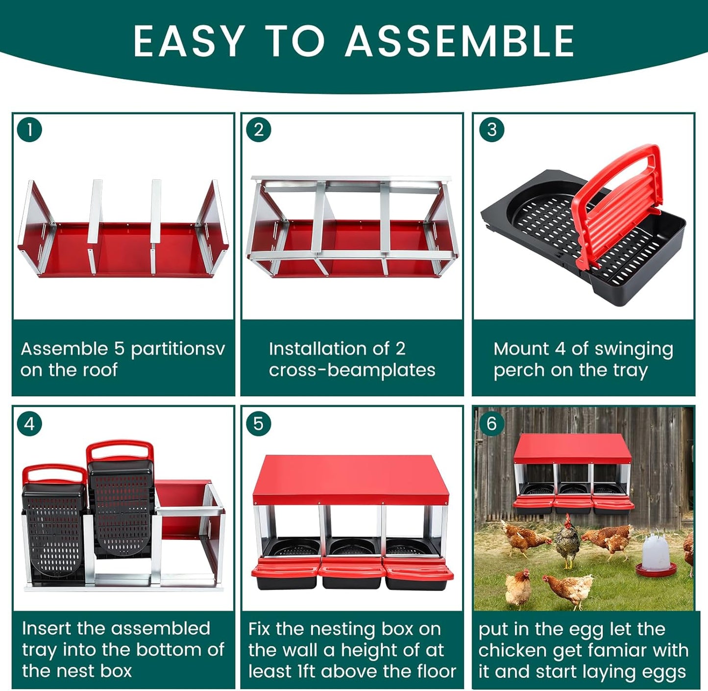 Chicken Nesting Box  6 Compartment
