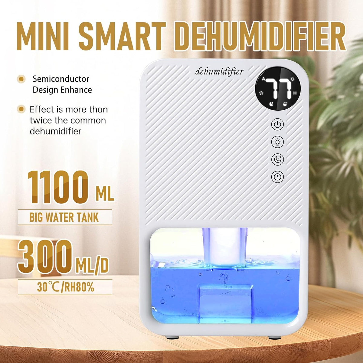 Dehumidifier 1100ml Portable
