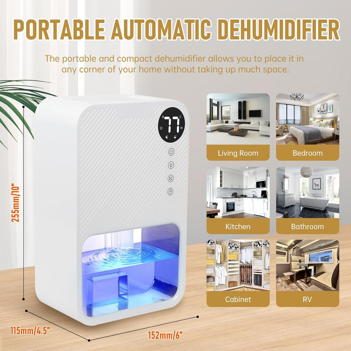Dehumidifier 1100ml Portable