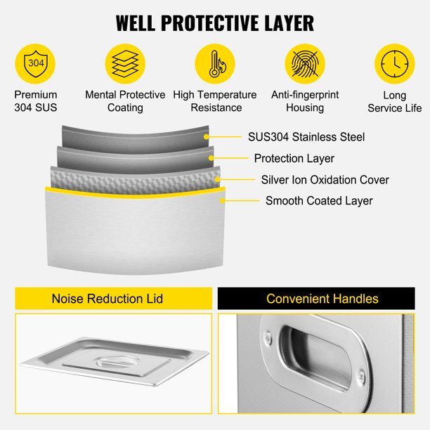 22L Ultrasonic Cleaner Stainless Steel with Digital Timer