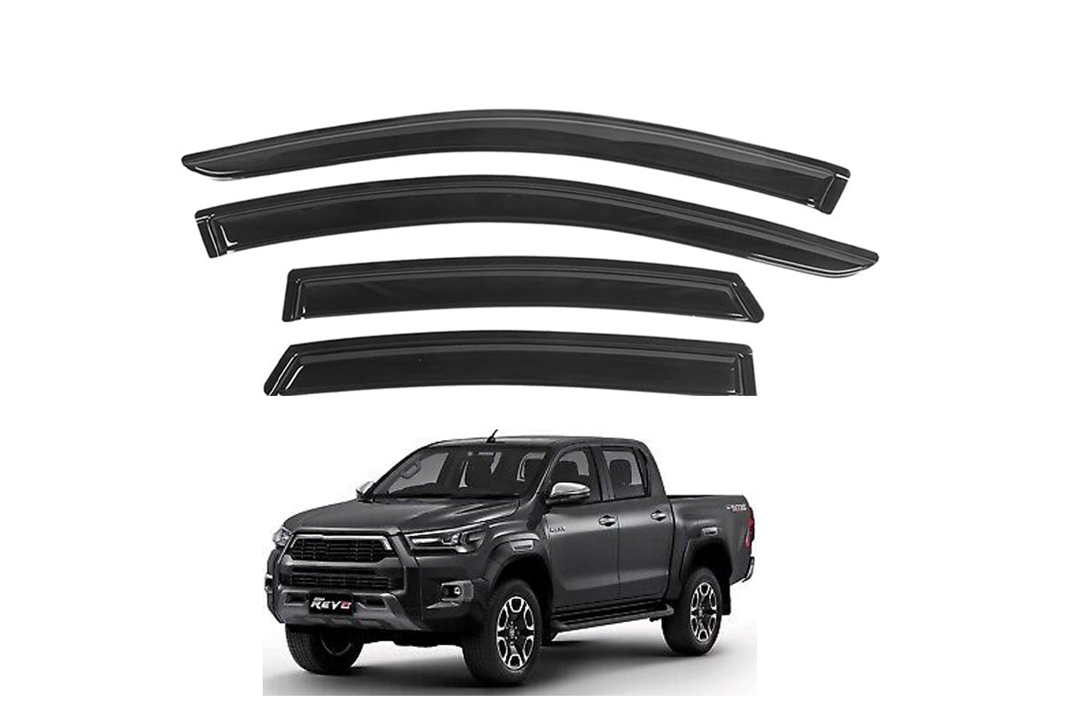 Door Visor / Weather Shield / Monsoon Guard To Suit Toyota HILUX 2015-2021
