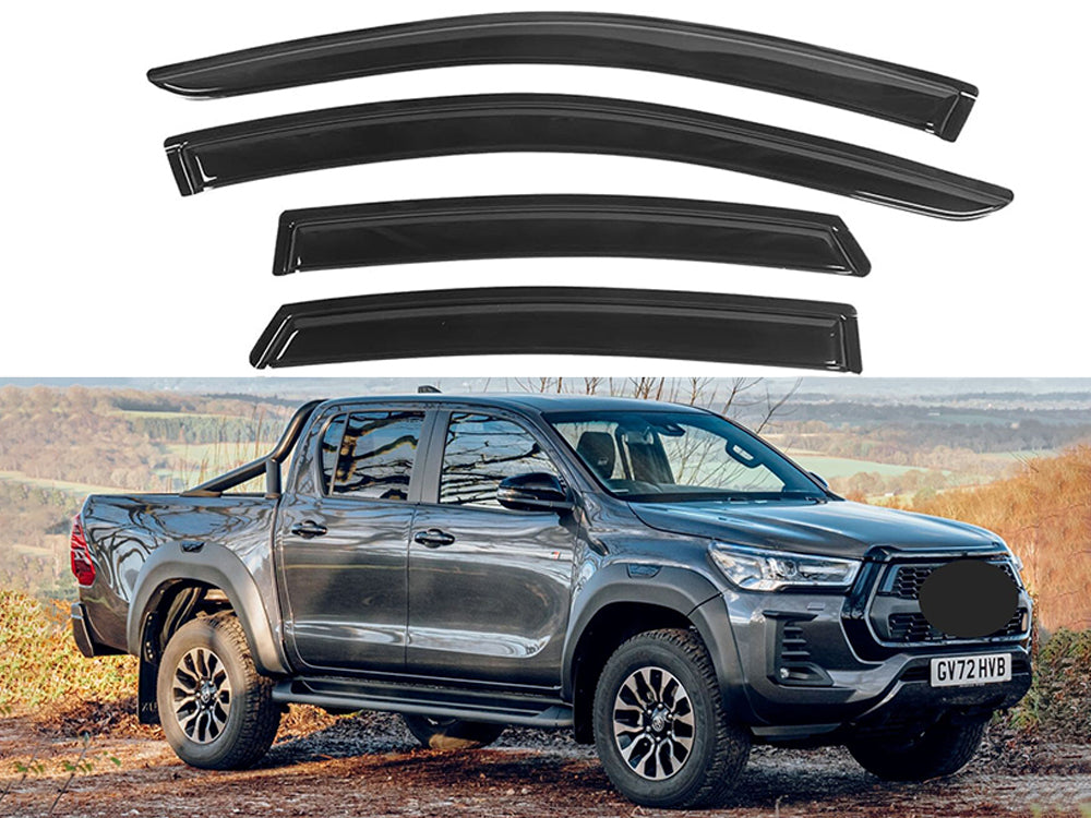 Door Visor / Weather Shield / Monsoon Guard To Suit Toyota HILUX 2015-2021