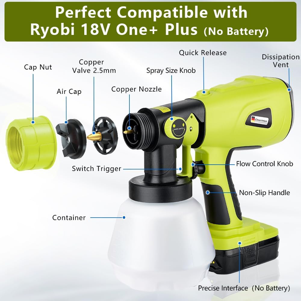 For Ryobi Cordless Sprayer Paint Sprayer