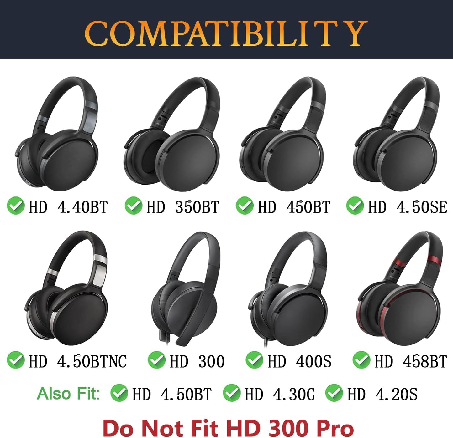 Replacement Ear Pads Cushions for Sennheiser HD 4.50 HD4.50 BTNC Headphones