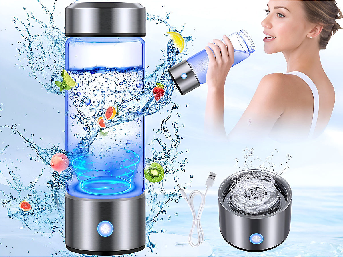 450ml Hydrogen Generator Water Bottle USB Hydrogen Water Ionizer Machine Portable Rechargeable Hydrogen-Infused Water Maker