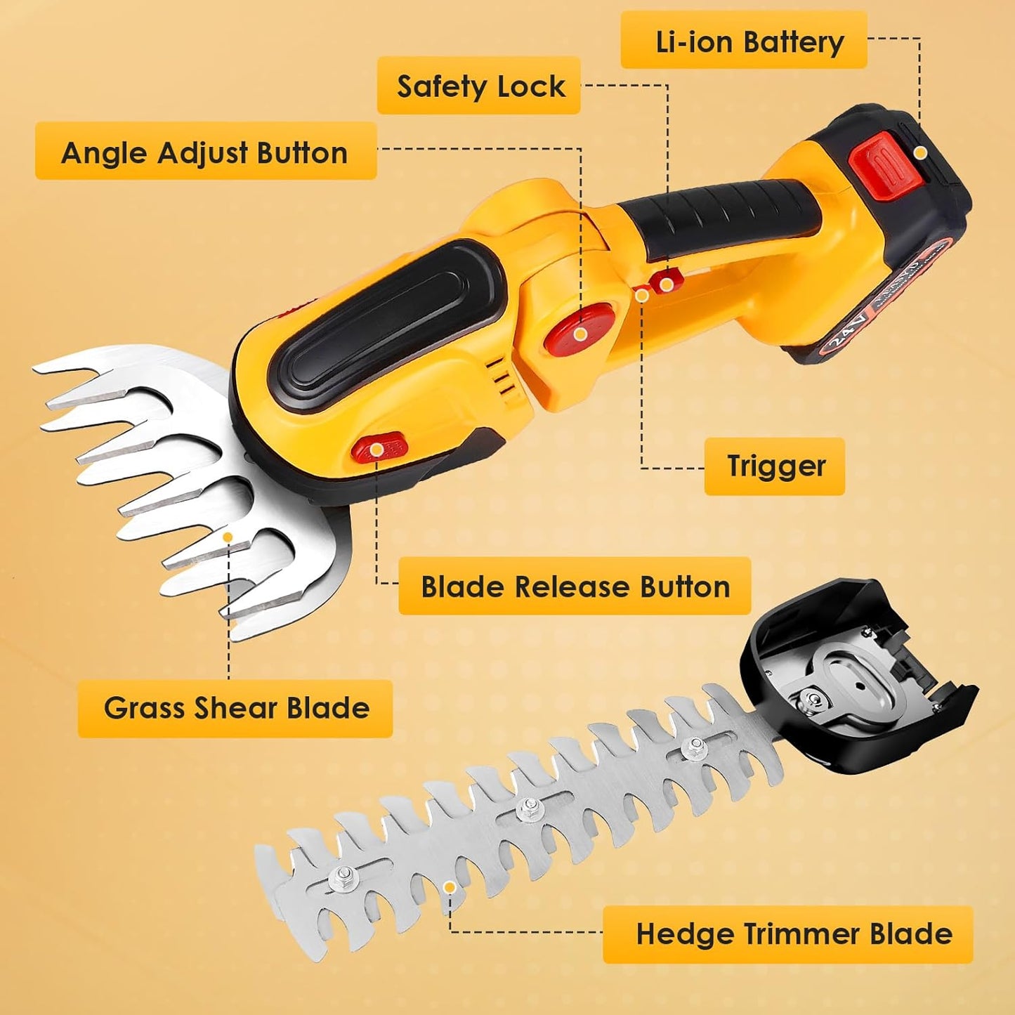 Hedge Trimmer Cordless Lawn Mower 2 in 1