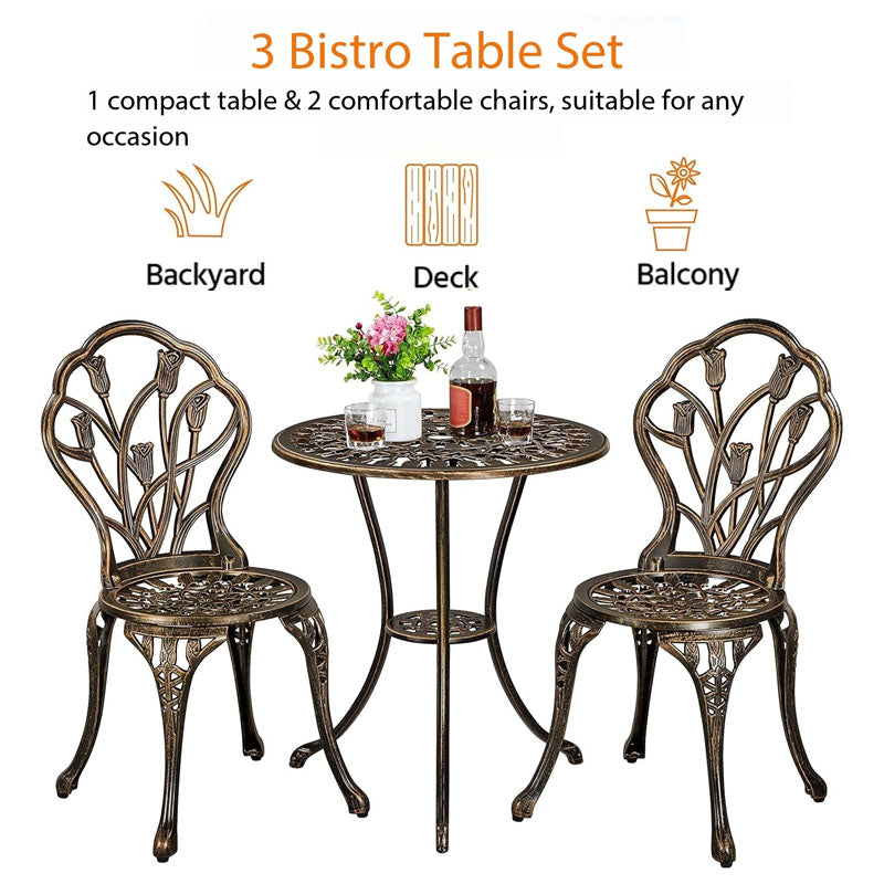 Bistro Set Table with 2 Chairs