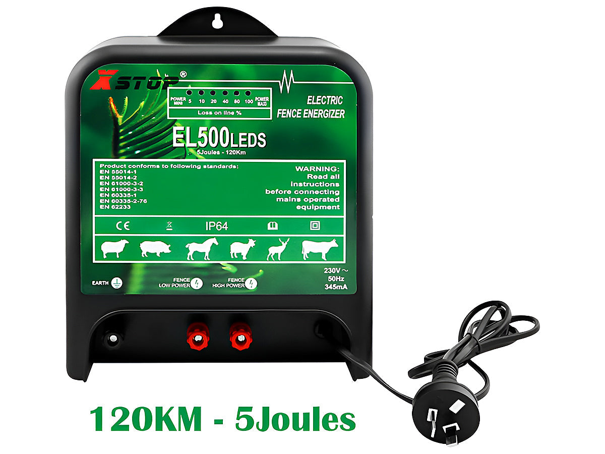 120km Electric Fence Energiser Energizer Charger 5J 240V